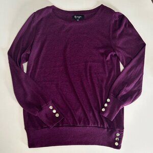 Lily Morgan Purple Long Sleeve Shirt, Size Medium